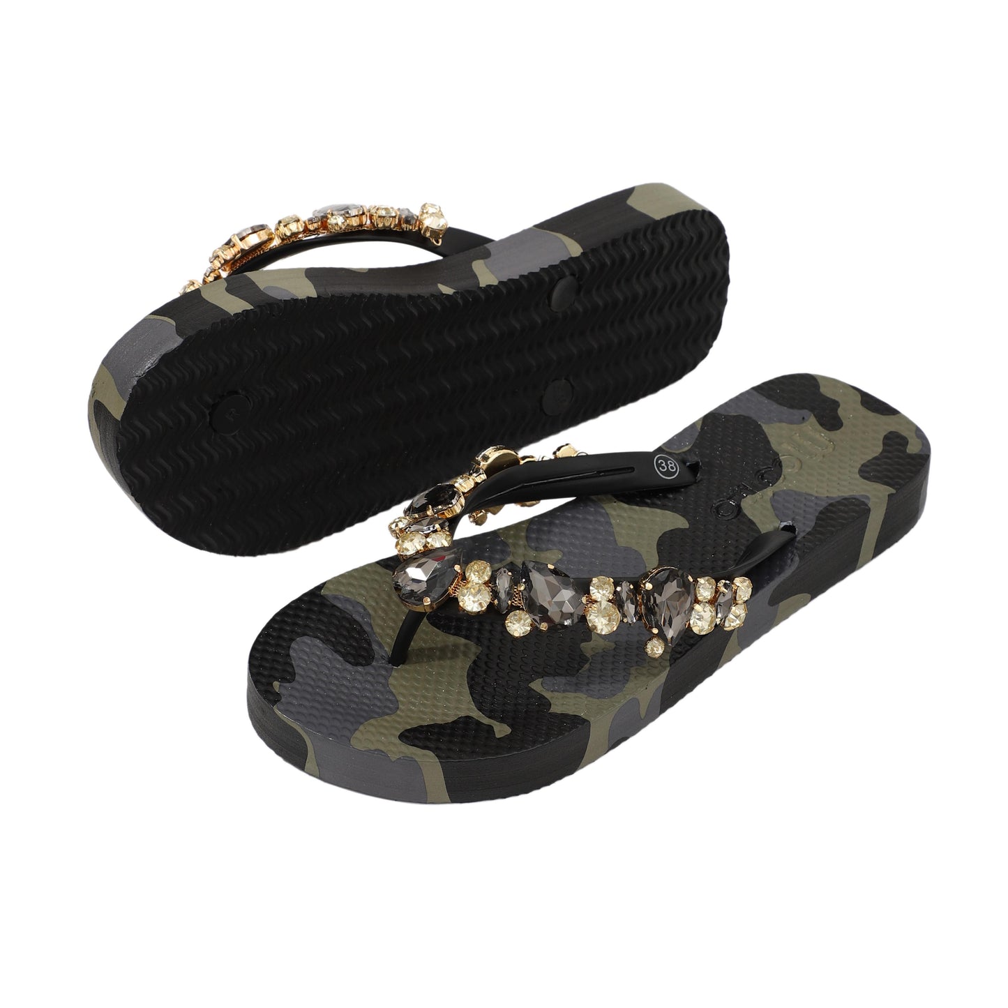 Flip-Flop / Camouflage Khaki - Schwarz