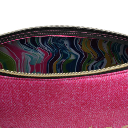 Pantolette / Bandage Jeans mit Steinen - Pink