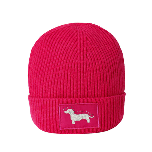Mützen & Schals / Mütze Dackel - Pink grob