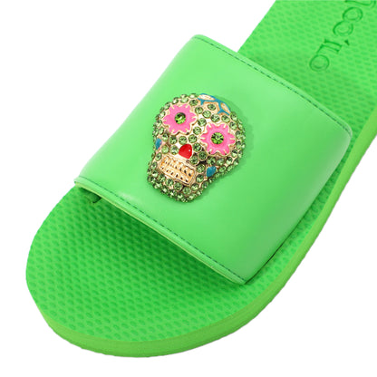 Pantolette / Totenkopf - Grün Set B