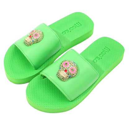 Pantolette / Totenkopf - Grün Set B