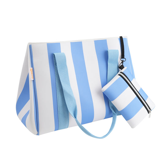 Taschen / Neopren-Shopper Marlis - Streifen Weiß-Blau