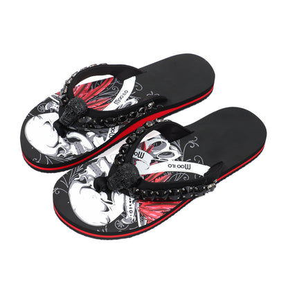 Flip-Flop Herren / Totenkopf Rocky Schwarz