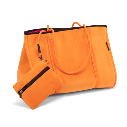 Taschen / Neopren-Samt-Tasche Lilly - Orange