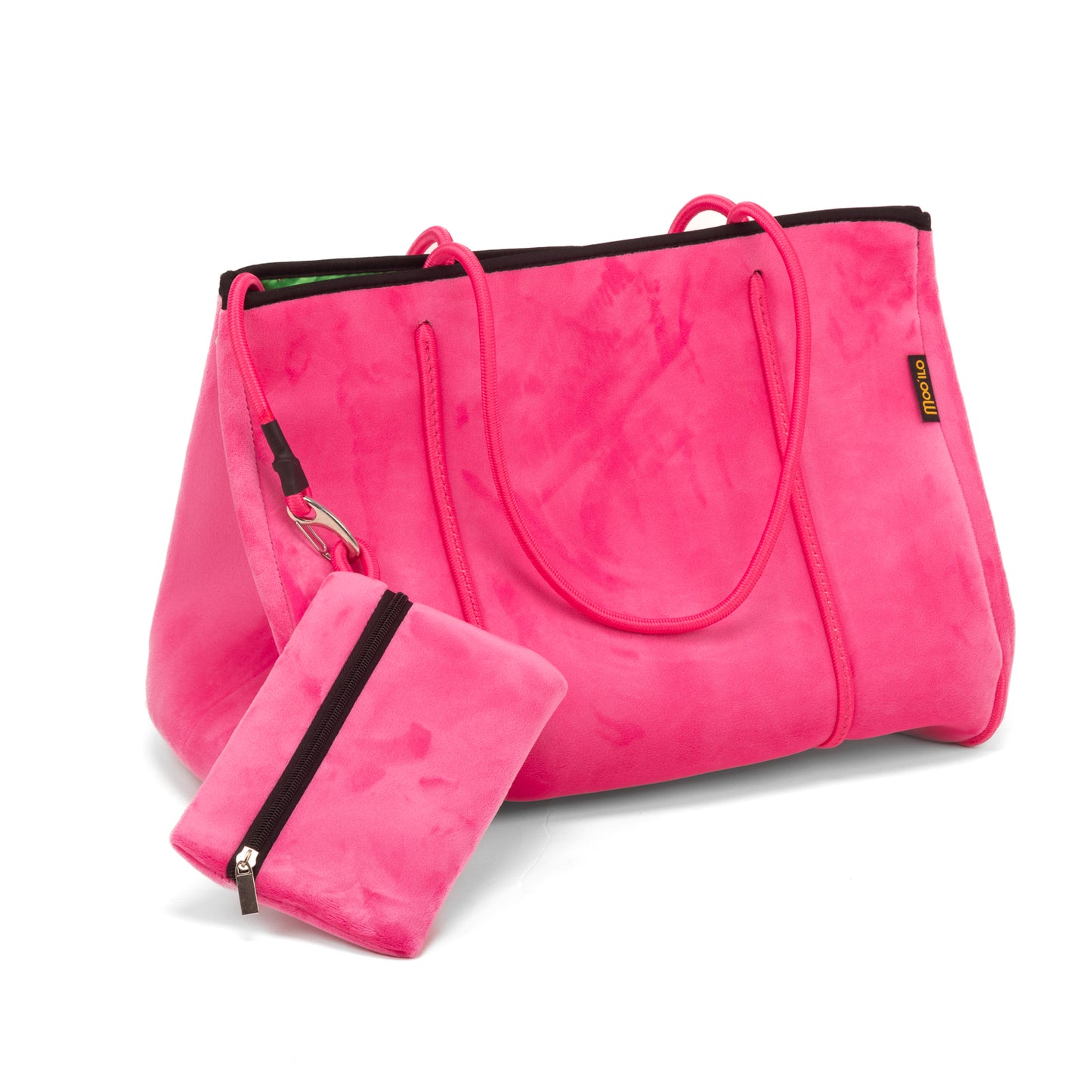 Taschen / Neopren-Samt-Tasche Lilly - Pink-Grün
